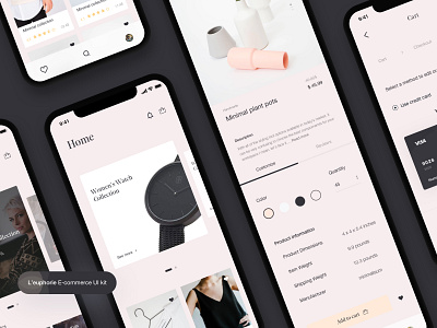 L’euphorie E-commerce UI Kit Freebie 🛍 app e commerce ecommence ecommerce app ecommerce shop free app freebie ios minimal minimalism mobile mobile application network payment payment method shop shop app sketch ui ux