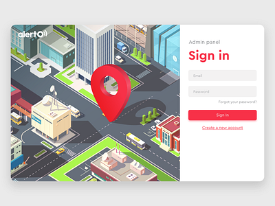 Alerto Sign In Page illustration register sign in sign in form ui web web design website