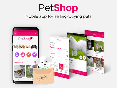 Pets Marketplace App app cats dogs filter market pets petshop