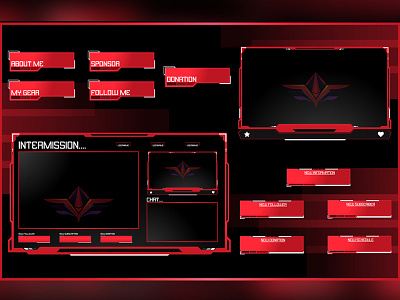 Streaming Overlay alerts design facecam gamer graphics illustration panel streaming overlay twitch ui