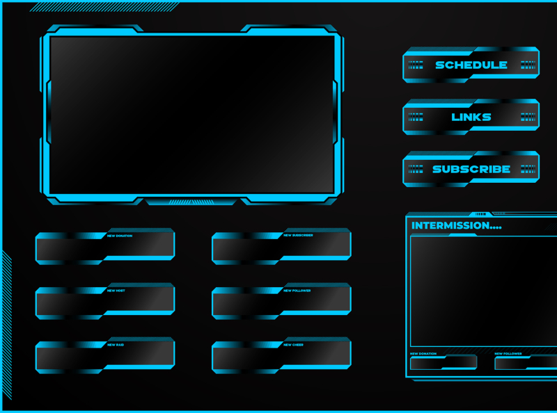 Metal blue Twitch Stream Overlay Design Premium Quality by Rezaul Islam ...