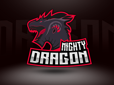 Mighty Dragon E-Sports Logo Design 3d logo background banner e sports logo flyer illustrator landing page logo mockup slider social media template ui vector website