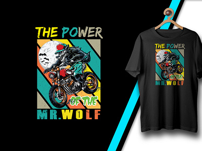 Mr. Wolf T-shirt Design background banner illustration logo slider ui
