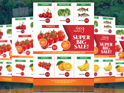 Veg Flyer banner flyer post card poster ui ux