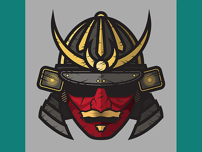 For Honor Sub-Reddit Flair: Kensei art fighting for honor graphic design helmet illustration katana kensei medieval samurai vector video games