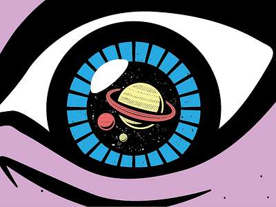 Spaced Out - Detail Shot art comic design eye graphic design graphic designer logo planet pop art space