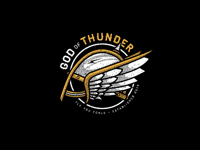 God of Thunder art black design for sale god of thunder gold graphic design helmet thor viking