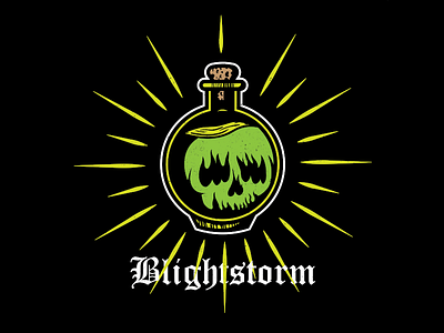 Blightstorm art band black dnd dungeons dragons graphic design illustration merch metal metalcore poison potion vector
