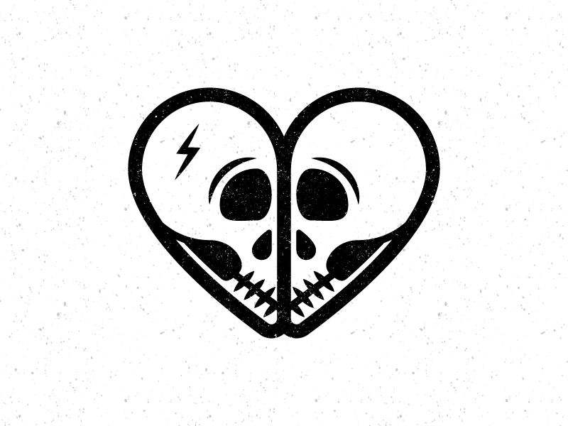 Heart Skulls valentines day heart skull illustration vector art graphic design