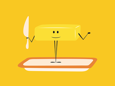 Wouldn’t we all love butter friends? butter dish fun illustration