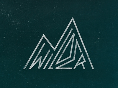 Wilder Logo chalk deep green emblem mountain texture typography wordmark