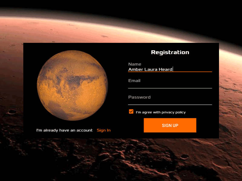 Mars animation elon musk gif invite login login page mars sign in sign up