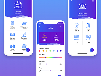 IQ Home app color devices home invite ios mobile settings smart ui