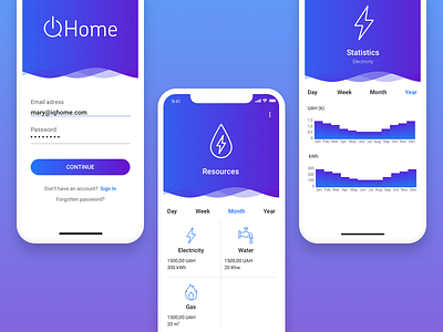 IQ Home 2 app color devices home invite ios mobile sign in smart ui