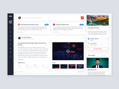 Web Dashboard - News page articles dashboard design desktop news sketch ui ux widgets