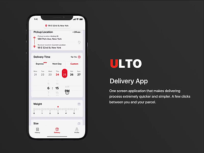 Mobile Delivery App animation calendar delivery ios mobile schedule time ui ux