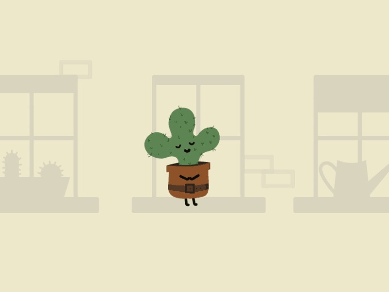 Charactuses gif2 2d animation cactus character design gif illustration motion
