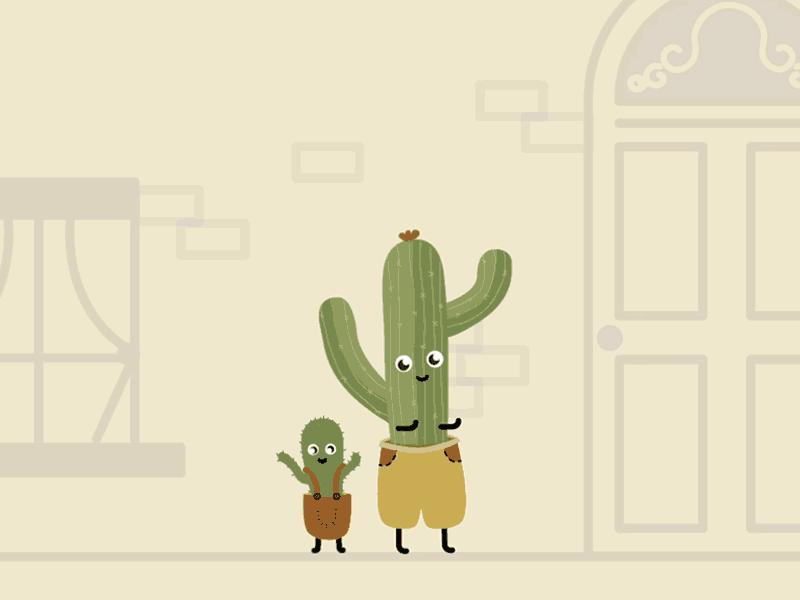 Charactuses gif3 2d animation cactus character design gif illustration motion