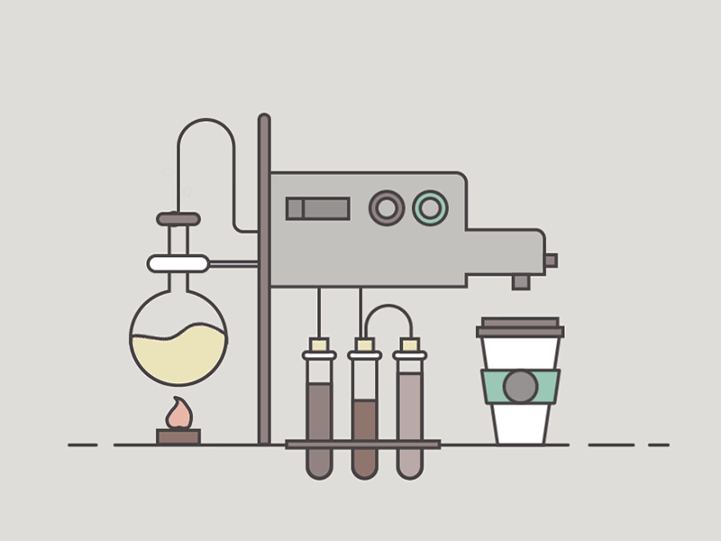 Coffee Lab animation chemistry coffee gif illustration lab machine morning starbucks vector