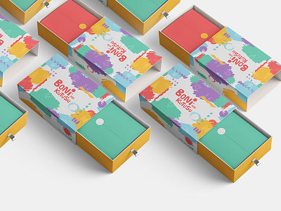 Branding / Boni'nin Kutusu box branding brushes design illustration kids logo packaging pastel color