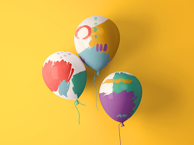 Baloons /Boni'nin Kutusu baloons branding brushes design illustration kids pastel color