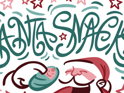 Santa Snacks christmas handmade lettering poster typography vector