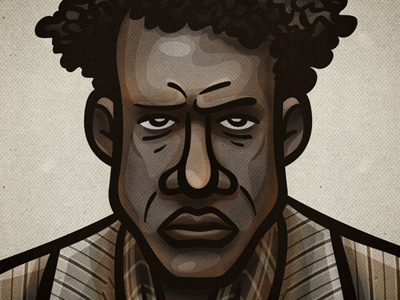 Big Black Jim character design gangster illustration mugshot portrait vector vintage