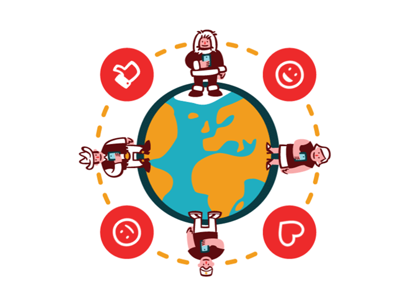 Communication Loop animation communication earth editorial gif illustration internet magazine mobile social media vector