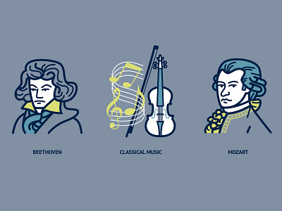 Infographic illustrations 3 beethoven classic data illustration infographic information mozart music opera research vector violin