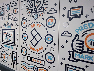 Shift Forward Mural digital art galaxy marketing office pop culture portugal startup technology typography vector wall