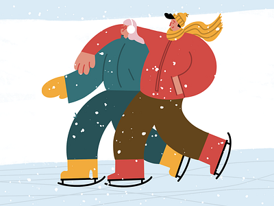 Ice skating ❄️ 2d advent calendar character christmas card cute couple design festive flat happy holiday ice skating illustration winter