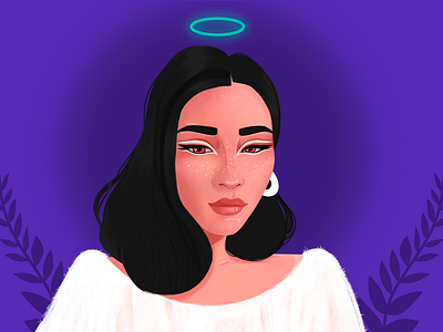 Purple haze 💫 | grl pwr adobe art brushes character digital drawing freehand girl girlpower illustration illustrator lady photoshop portrait power purplehaze shading violet wacom woman