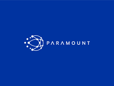 Paramount - Logo Design blue brand branding circle corporate creative design designer dots freelance graphic illustrator logo mark minimal modern moon simple simple logo white