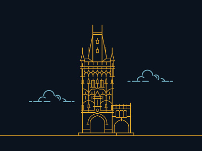 Powder Tower In Prague branding corporate creative design designer graphic identity illustrator logo mark minimal modern