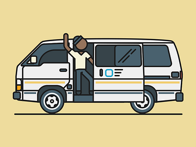 Taxi illustration minibus taxi