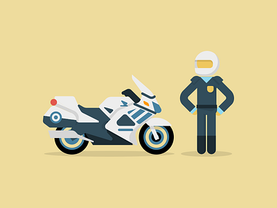 Bike Cop 2 bike honda illustration motorcycle police