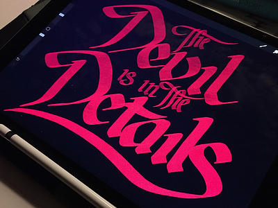 The Devil is in the Details calligraphy illustration