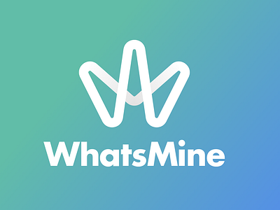 WhatsMine Logo White branding identity logo