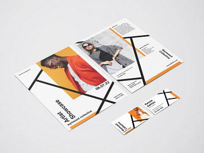 Bold Lines Identity Set bold lines branding business card design flyer graphic design identity layout orange