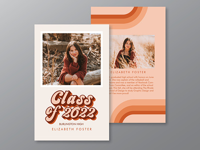 Graduation Announcement / Retro graduation graphic design invitation design