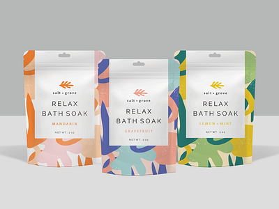 Bath Salt Flex Pack / Brand Identity bath salts botanical flex pack graphic design packaging