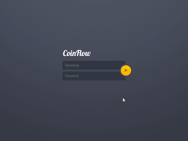 Login screen with animation