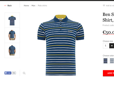 Product view for online fashion store clean ecommerce fashion likes pattern photo shopping sizes steps ui ux zoom