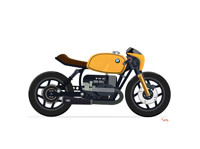 BMW R100 Café Racer caféracer illustration motorbike vector