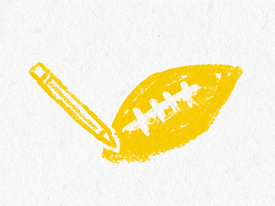 Football Illustration Exploration crayon football hand drawn illustration sports yellow