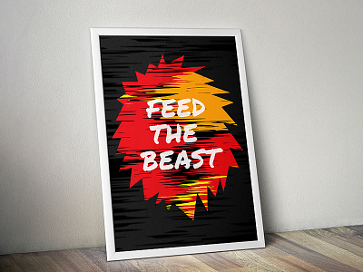 Feed The Beast Poster color orange poster print red yellow