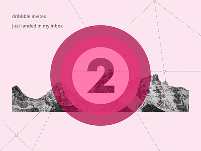 X1 Dribbble Invite Left! dribbble graphic illustration invite land lines mountain pink target two