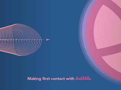 My first contact with dribbble blue dribbble first shot pink space wormhole