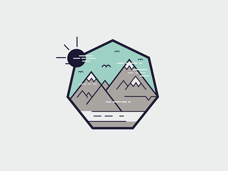 Let Go Hiking animation gif icons motion graphics mountains