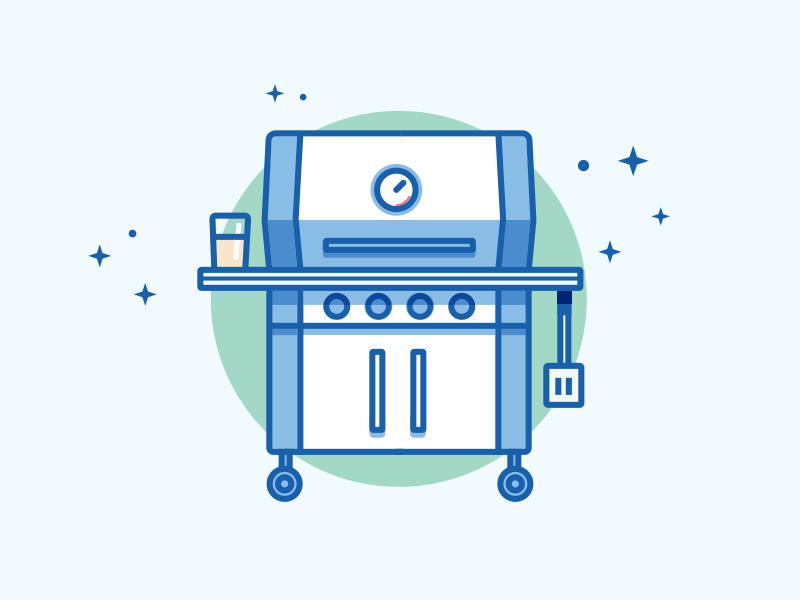 Grillin' Time bbq icons motion graphics gif animation